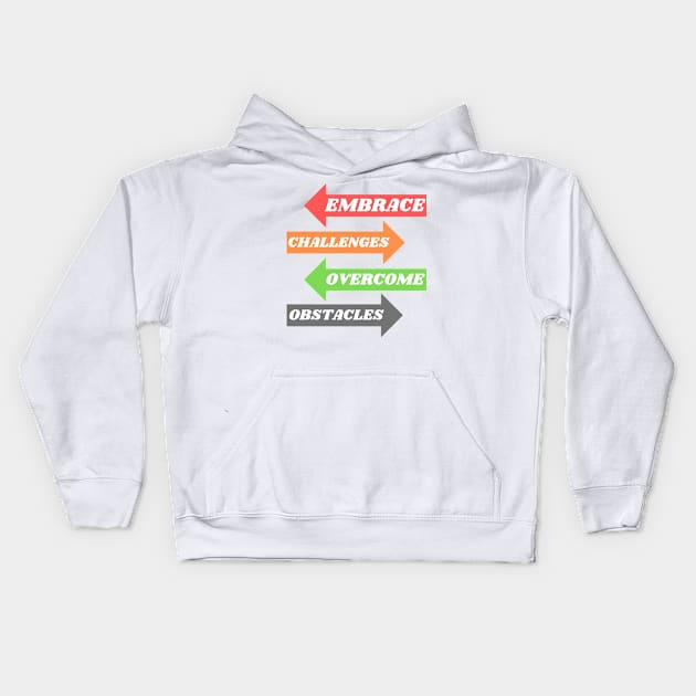 Challenge Conqueror, Obstacle Obliterator Kids Hoodie by Blairvincentg